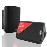 Pyle Outdoor Bluetooth Speakers, Waterproof 5.25 Inch Wireless Wall Mount Stereo Speaker System for Patio, Pool, Deck & Home Audio, Black