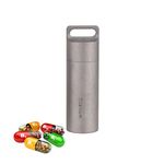Discreet Pill Container for Keychain Titanium, EDC Waterproof Pill Case, Small Nitroglycerin Pill Holder Necklace for Men Women, Travel Pill Organizer Lightweight Daily Pill Fob Box