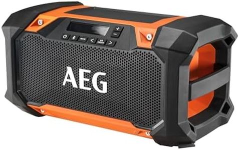 AEG Radio de Chantier BRSP 18 – Bluetooth, Son Clair, Résistante Poussière et Éclaboussures, Port USB, Compatible Batteries 18V Pro – Idéale Ateliers et Chantiers