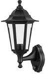 Pro Elec PEL00838 Wall Mounted Lantern Light with Dusk to Dawn Sensor, Black