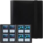 GEAoffice Card Binder 4 Pocket - Trading Card Collection Album Folder - 160 Side Loading Pocket Binder for TCG, MTG, Yugioh - Gifts for Card Collectors Girls (All Black)