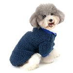 Zunea Small Dog Clothes Coat Winter Fleece Warm Puppy Jacket Apparel Chihuahua Sweater Clothing Pet Cat Doggie Boys Girls Jumper Blue XL