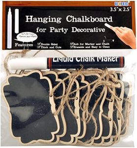 UCEC Mini Erasable Chalkboards,Double Sided Blackboard with Hanging String,Suit for Markers&Chalks for Message Board Signs,Food Labels,Wedding Parties,Pack of 12.