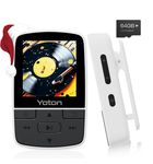 YOTON MP3 Player with Bluetooth 5.2, 64GB Storage, Mini HiFi Music Player with Sports Clip, Independent Volume Control, FM Radio, Includes Headphones, White