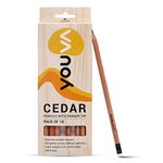 YOUVA Navneet Youva | Cedar Pencils With Eraser Tip For Students And Professionals | Writing Pencils | Pack Of 10 | Black