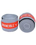 INVINCIBLE Nylon Mexican Style Semi-Stretch Hand Wraps (Grey, 4.5 Meter)