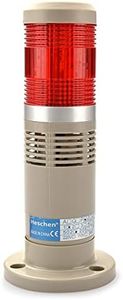 Heschen Luz de señalización de torre de pila de luz 12V DC Industrial zumbador LED rojo alarma de advertencia luz continua