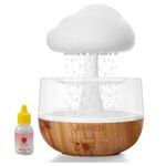 Humidifier for Home Cloud Rain Diffuser Snuggle Cloud Light Humidifier | Raindrop Humidifier Relaxing Sound, Mushroom Waterfall Lamp | Essential Oil Diffuser for Home Office (Rain Cloud)