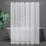 UFRIDAY Frosted Shower Curtain Liner 72 X 75 inches,PEVA Plastic Waterproof Shower Liner with 3 Big Bottom Magnets 75 inch Long Length with Rustproof Grommets Shower Liner Semi Transparent