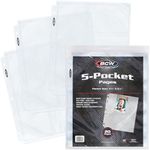 BCW Pro 5-Pocket Photo Page (20 Count) | Archival Quality, Acid-Free | Photo Card Sleeves for Postcards | Fits 3-Ring Binders | Perfect for Photocard Binder Sleeves, Collectible Trading Card Albums