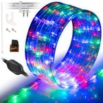 WYZworks 216LEDs 20ft LED Outside Rope Lights, Outdoor ETL Certified Waterproof Permanent 360 Degree Light Emitting, Flexible Tube, Connectable, Christmas Palm Tree Exterior Landscape, Colorful