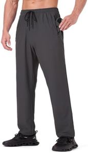 Men's Athletic Pants with Zip Pockets hiking joggers gym pants Dark Grey L