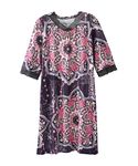 Women's Open Back Adaptive Lace Trim Nightgown - No Peek V-Neck Hospital Gown for Seniors - Paisley Mandala LGE