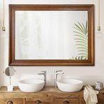 CULER Rustic Wood Wall Mirror for B