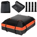 Gowloz Waterproof Car Roof Top Cargo Bag, 15 Cu Ft - Durable Soft Shell Rooftop Cargo Carrier, Leak-Proof Design with Strong Zipper & Tie-Down Straps | Ideal for Camping, Travel & Long Drives
