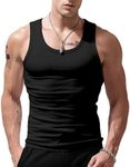 Viisendy Pro Mens Stringer Tank Tops Cotton Sleeveless Tank Tops Gym Workout Bodybuilding Fitness Muscle Tees Black L