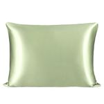 PiccoCasa Mulberry Silk Pillowcase for Hair and Skin, Both Sides 25 Momme Pure Silk, Silk Pillow Cover with Hidden Zipper Closure, 1Pcs Olive Green 50x65cm/Standard