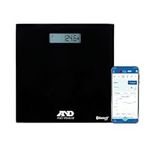 A&D Medical LifeSource Bluetooth Enabled Wireless Bathroom Weight Scale, 4 Precision Sensors, Large LCD Display, Medically Accurate Readings, 204kg (450lbs) Capacity, Black