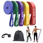 Fitense Resistance Bands Set of 5 - Pull Up Bands for Men Women, Workout Bands Resistance with Door Anchor, Training Poster & Pouch, Pull Up Assistance Bands for Stretching/Therapy/Home Gym/Fitness