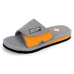 DOCTOR EXTRA SOFT Men's Care Orthopaedic and Diabetic Adjustable Strape Super Comfort Dr Sliders Flipflops and House Slippers for Gent's and Boy's Slides D-51-GREY-ORANGE-13 UK