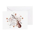 CafePress Floral Violin Folded Gree