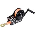 Heavy Duty Boat Trailer Hand Winch 3500Lbs with 32.8ft Polyester Strap, Manual Operated Hand Crank Winch for Trailer, Boat, ATV Towing