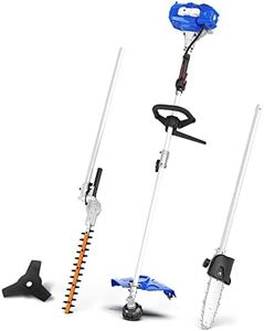 WILD BADGER POWER 26cc Weed Wacker Gas Powered, String Trimmer/Edger, Pole Saw, Hedge Trimmer and Brush Cutter Blade, 4-in-1 Multi Yard Care Tools, Rubber Handle & Shoulder Strap Included