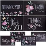 Chalkboard Floral Thank You Cards, Designer Thank You Notes! Bulk Set of 48 Blank Cards with Envelopes. Baby Shower Thank You Cards Wedding, Bridal Shower Thank You Card or Teacher Card