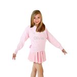 Varsany 9-10 Personalised Girls Pink Dance Cardigan Long Sleeve Crossover Cardigan for Children Ballet, Gymnastics, Leotard Wrap Tops