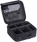 GOCART WITH G LOGO Train Case for Makeup Organizer Storage with Adjustable Dividers Vanity Box (12 INCH, Black)