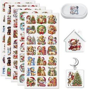 HERRYPENG 105PCS UV DTF Stickers, Christmas Animals Mini Rub on Transfer for Keychains and Libbey Glass, Permanent DIY Decals for Candles, Notebooks and Flower Pots