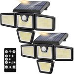 Kasonic Solar Flood Lights, 392 LEDs Motion Sensor Lights Outdoor, 6500K Wide Angle Illumination, IP65 Waterproof Solar Security Lights for Backyard Garden Patio Garage, 2 Pack