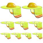 9 Pieces Hard Hat Sun Shade High Visibility Full Brim Hard Hat Visor Hard Hat Rim Cover Yellow Hard Hat Neck Cover with Reflective Strip Hard Hat Accessories for Men Women, Hard Hat Not Included