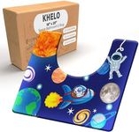 Khelo Kids Bath Mat - Space Astronaut & Solar System Kids Bathroom Rug - Non Slip, Ultra Absorbent, Machine Washable, Quick Drying - 16x20in Bathroom U Rug - Ideal Shower & Bathtub Mat for Kids