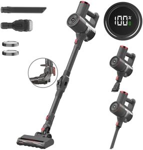RONEAIR Cordless Vacuum Cleaner with Bendable Wand, Lightweight Stick Vacuum Cleaner for Hardwood Floor Low-Pile Carpet Pet Hair, LED Display, LED Headlight, Self-Standing, Rechargeable