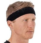 Tough Headwear Sports Sweatband + Wristband Combo Pack - Fits Men & Women - Ideal for Baseball, Tennis, Basketball, Football, Running & Working Out (Red)
