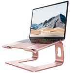 Nulaxy Laptop Stand, Ergonomic Aluminum Laptop Mount Computer Stand, Detachable Laptop Riser Notebook Holder Stand Compatible with MacBook Air Pro, Dell XPS, Lenovo More 10-15.6" Laptops - Rose Gold