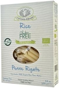 Rustichella d'Abruzzo Organic Rice Penne Rigate - 250g Gluten-Free Italian Pasta Made with Organic Rice Flour - Ideal for Light Olive Oil Sauces & Seasonal Vegetables - GMO-Free, Gluten-Free