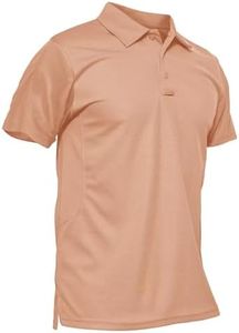 MAGCOMSEN Golf Polos for Men Dry Fit Short Sleeve Polo Shirts Breathable Athletic Polo Shirts Rugby Shirt Apricot XXL