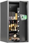 BlackSmith Large Home Safe 3.9 Cub Fingerprint Security Safe with LCD Display Dual Alarm Adjustable Shelves Wall Mount Lock Box Secure Money Jewelry with Individual Lockbox LED Light, Black