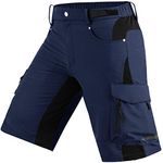 Cycorld Mens Mountain Bike Biking Shorts,Loose Fit with Zip Pockets，Bicycle MTB Shorts, Cycling Baggy Lightweight Pants(DK Navy,M)