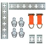 CargoSmart X-Track Trailer Essentials Kit (10pc) – Includes 24” X-Track Rails, X-Track Singles, Light Duty Bolt-On D-Rings and Rope Rings - Organize and Store Cargo and Tools