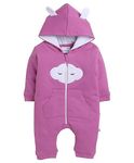 BUMZEE Mauve Girls Full Sleeves Trendy Padded Sleepsuit with Hood Age - 6-9 Months (Peb8573D-muv)