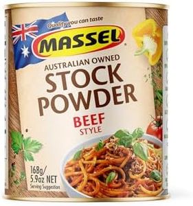 Massel Beef Style Bouillon Powder, Gluten Free, Low Fodmap Stock, Fat Free, MSG Free, Dairy Free, Non GMO, 0g Trans Fat, Soup Base Seasoning For Ramen, Soup, Stew, No Animal Content, 1 Can, 168g