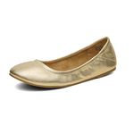 DREAM PAIRS Women's Sole-Fina Gold Glitter Solid Plain Ballet Flats Shoes - 8.5 M US