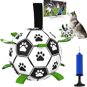 Dog Ball Interactive Dog Soccer Toys with 3 Layers Protection and Durable Grab Tabs, Diameter 7.1 Inch, Dog Toys Indestructible Ideal for Indoor & Outdoor Games - Small to Large Dogs, Green