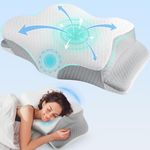 Memory Foam Cervical Pillow for Sleeping: Orthopedic Neck Support Pillow - Ergonomic Side Sleeper Pillow for Sleeping - Contour Bed Pillows for Side Back Stomach Sleeper