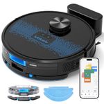 Lubluelu Robot Vacuum Cleaner with Mop 4000Pa, 2 in 1 Robot Vacuum, Lidar Navigation, 5 Real-Time Mapping,10 No-go Zones, Wifi/App/Alexa, Robotic Vacuum Cleaner for Pet Hair, Carpet, Hard Floor(Black)