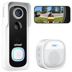 ieGeek Doorbell Camera Wireless No Monthly Fee, 2K HD Video Doorbell with Chime, Smart AI Detection Instant Alert, 2-Way Talk, Clear Night Vision, Only 2.4GHz WIFI, Works with Alexa, White