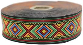 10 Meters Spool 35 mm Wide Colorful African Motif Ribbon Vintage Jacquard Ribbon African Pattern Ribbon Sewing Trim Jacquard Trim 35971